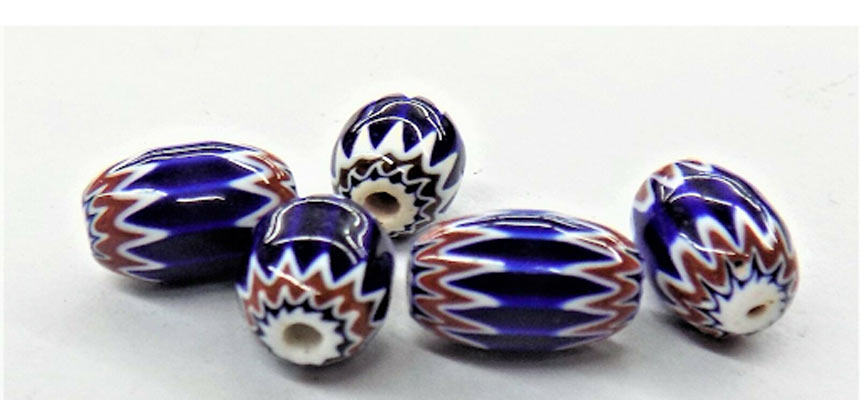 Chevron Murano glass beads