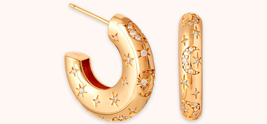 Christmas Gold Hoop Earrings