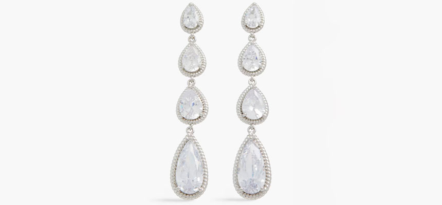 Christmas Silver-tone Crystal Earrings