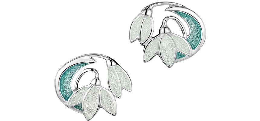 Enamel sterling silver earrings