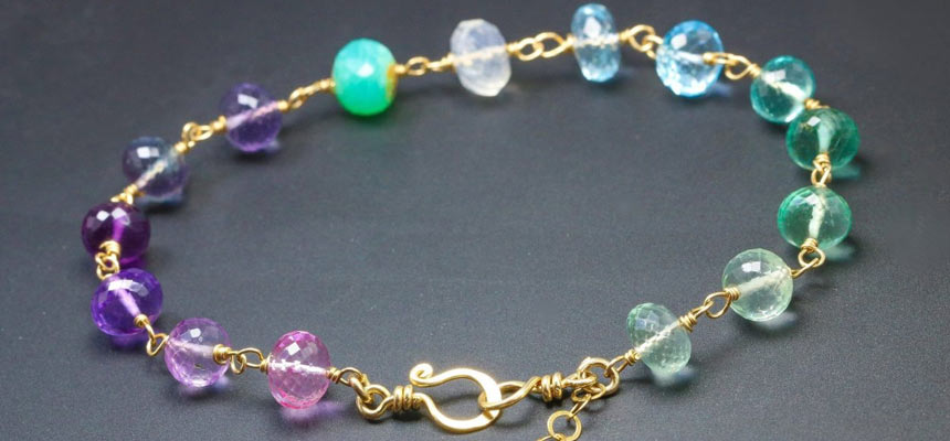 gemstone wire bracelet