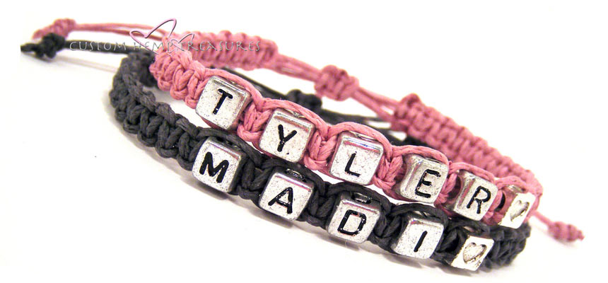 macrame name bracelets