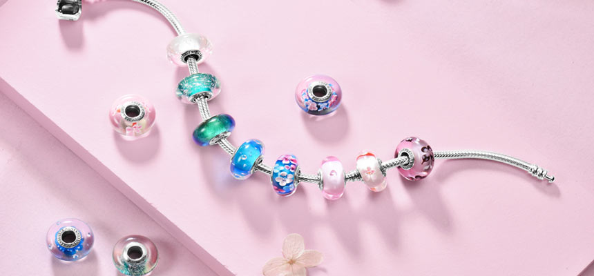 Murano glass charm beads