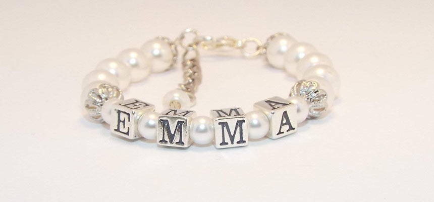 pearl name bracelets