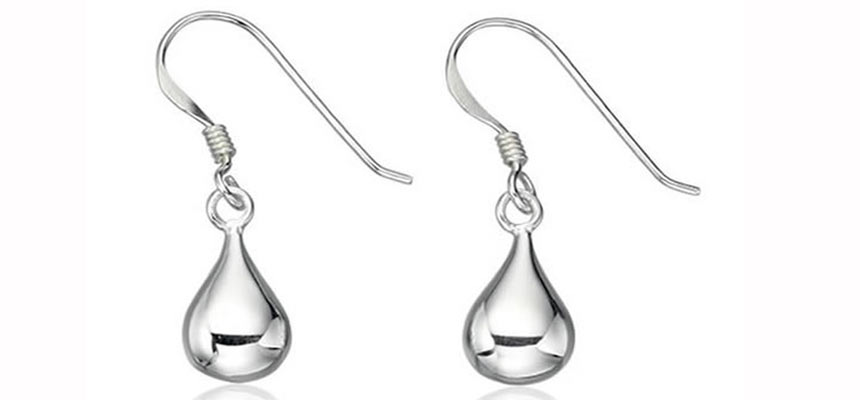 Teardrop sterling silver earrings