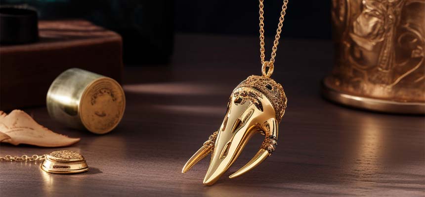 14K Yellow Gold 3d Cornicello Italian Horn Good Luck Charm Necklace Pendant:  16464593551411