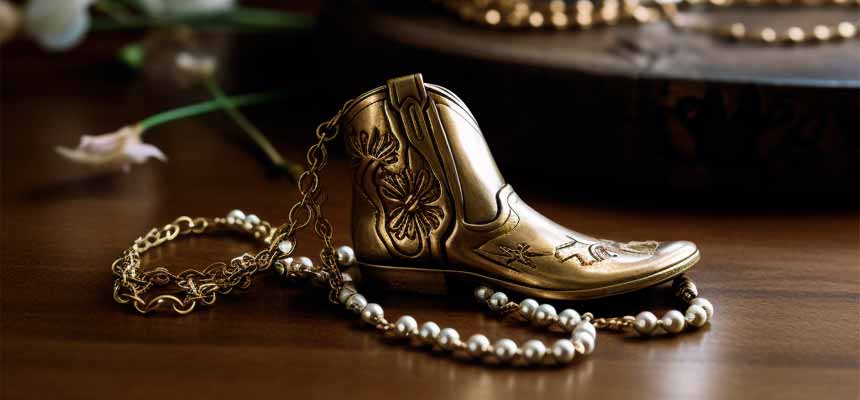 cowboy boot necklace