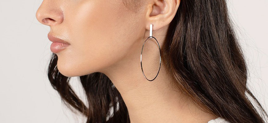 circle dangle silver earrings
