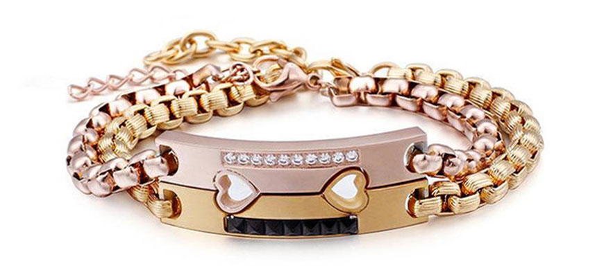 couple bracelets gold rose gold