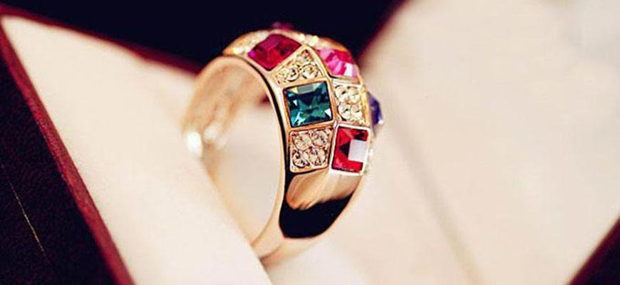 czech crystals ring