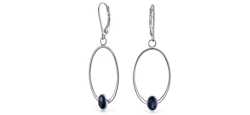 hoop silver dangle earrings