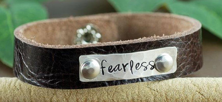 leather fearless bracelet