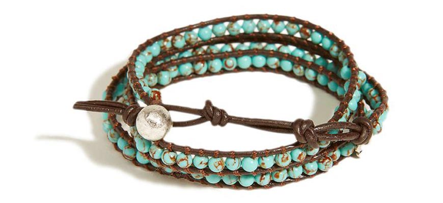 leather turquoise wrap bracelet