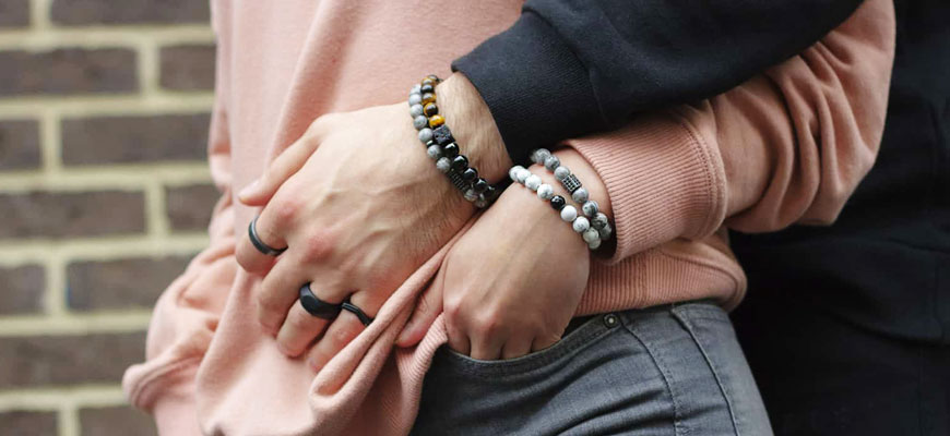 Black Magnetic Couple Bracelets for Women Men Stainless Steel Heart Shaped  Bracelet Gifts for LoverFriend