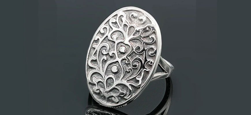 oval sterling silver ring