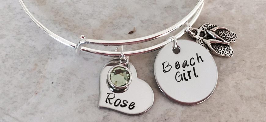personalized beach girl bracelet