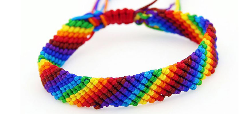 rainbow braided bracelet