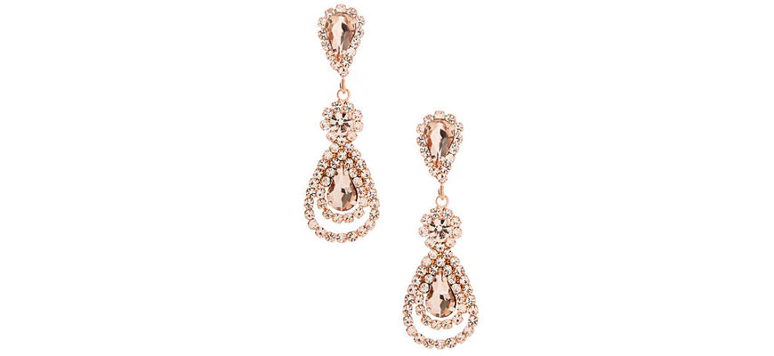 rose gold drop crystal earrings