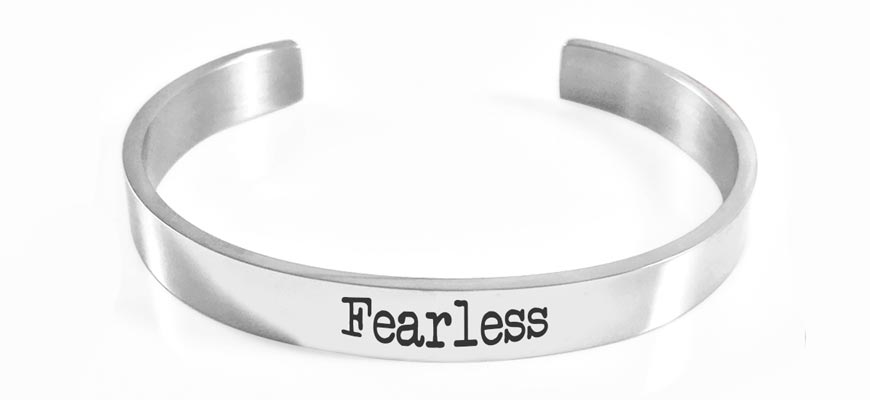 silver fearless bracelet