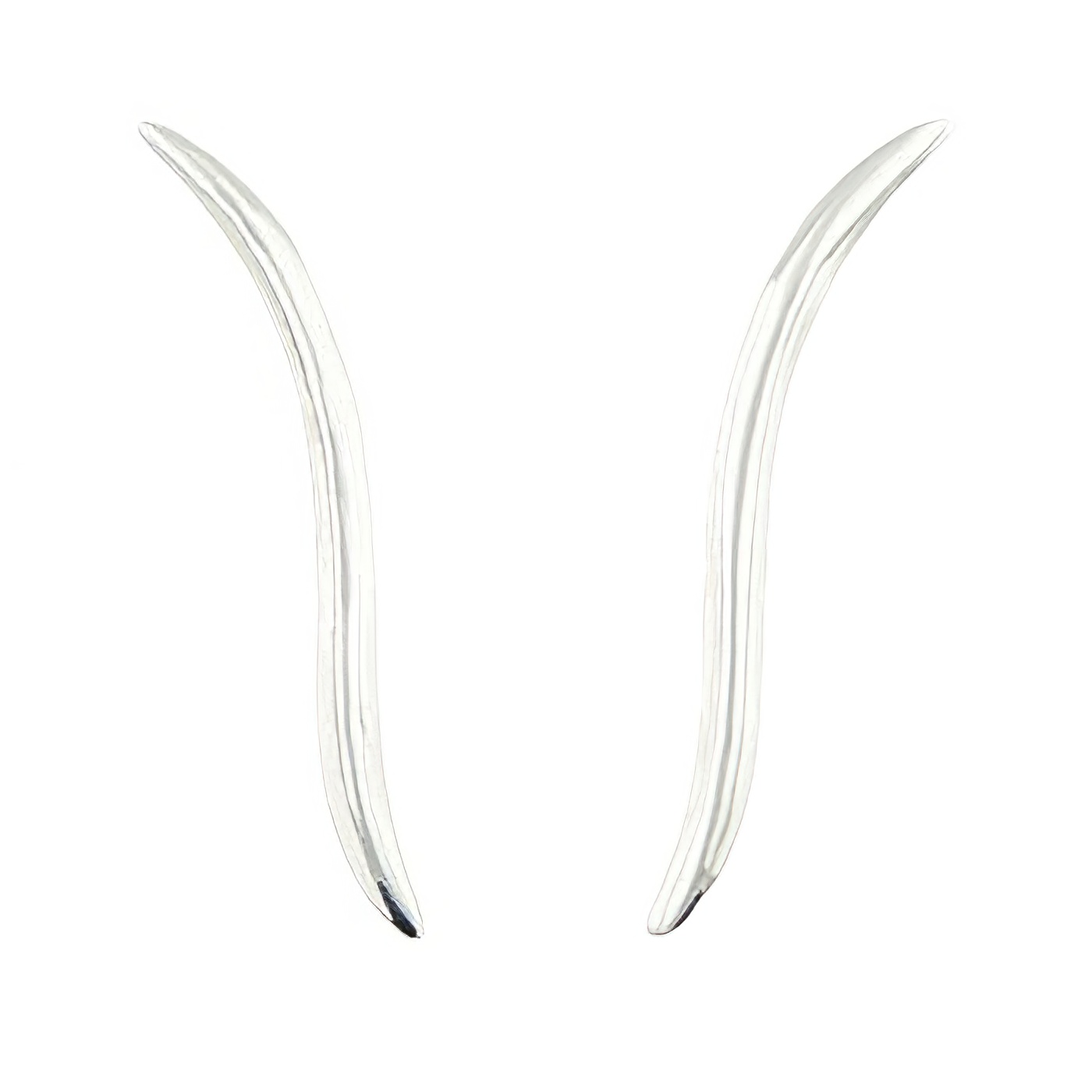 Elegantly curved silver line earrings 