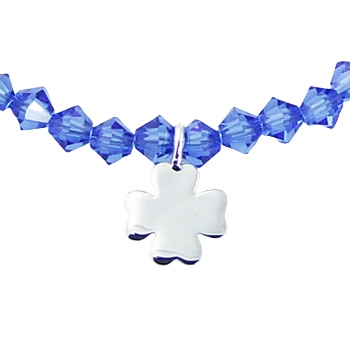 Swarovski colorful crystals bracelet with four-leaf silver clover charm by BeYindi 2