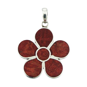 Sponge coral flower sterling silver pendant 