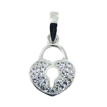 Silver heart pendant with czech crystals 