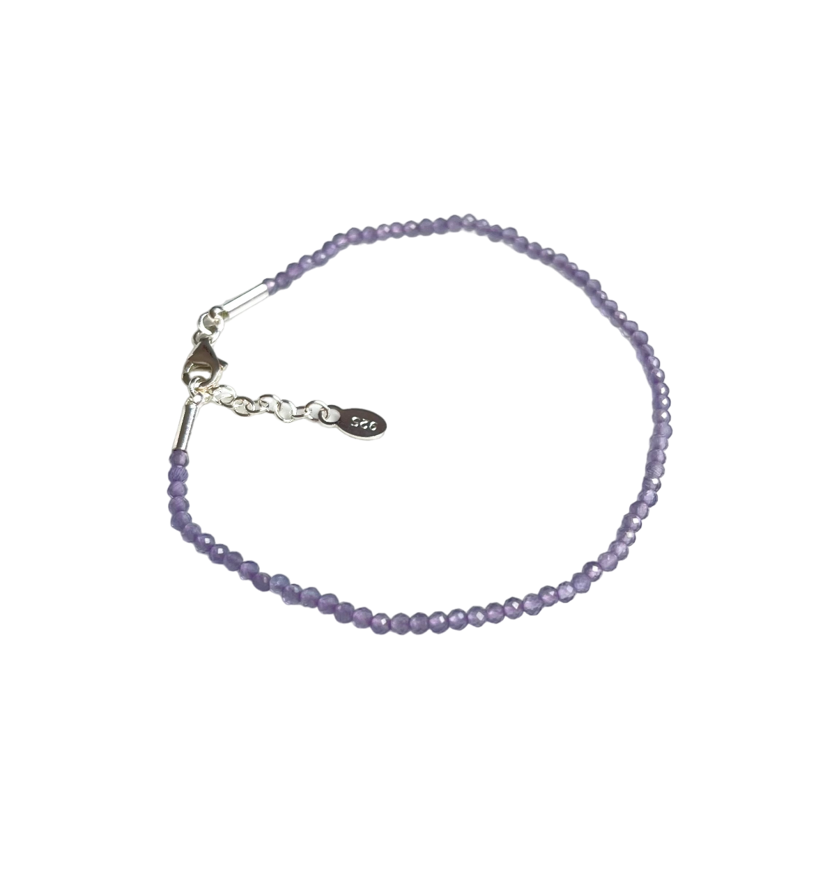 Digital Lavender Amethyst Bracelet 925 Silver by BeYindi 