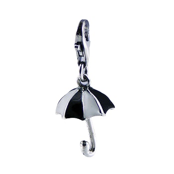 Casted mini umbrella silver charm 