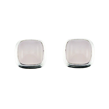 Pink hydro quartz silver earrings 