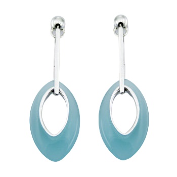Hydro quartz light blue silver earrings 
