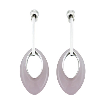 Hydro quartz marquise silver earrings 
