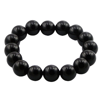 Black agate stretch bracelet 