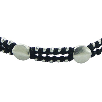 Double macrame bracelet with silver discs & beads by BeYindi 2