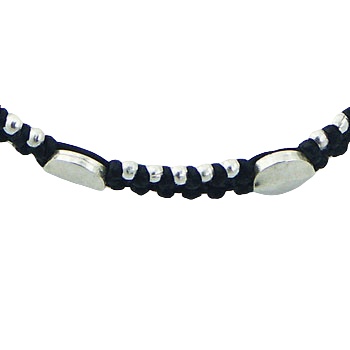 Double macrame bracelet with silver discs & beads by BeYindi 3
