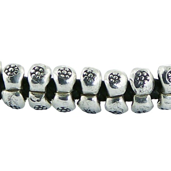 Macrame bracelet with double row of silver beads by BeYindi 2