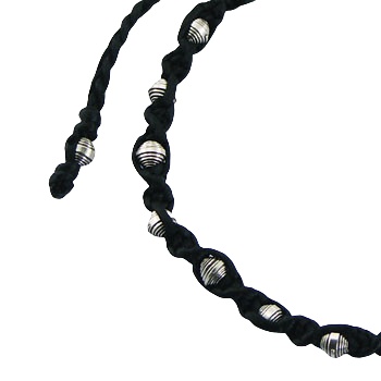 Macrame bracelet with silver rhombus beads unisex design by BeYindi 2