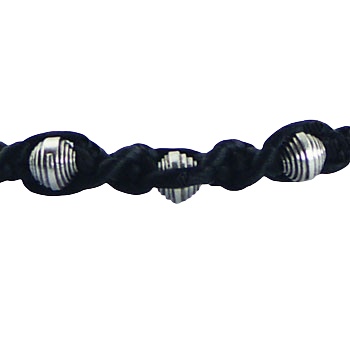 Macrame bracelet with silver rhombus beads unisex design by BeYindi 3