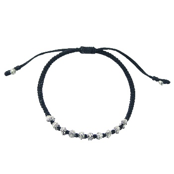 Macrame bracelet with double silver rhombus beads by BeYindi 