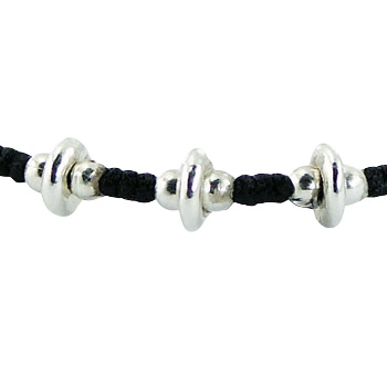 Macrame bracelet with silver donut & round beads by BeYindi 2