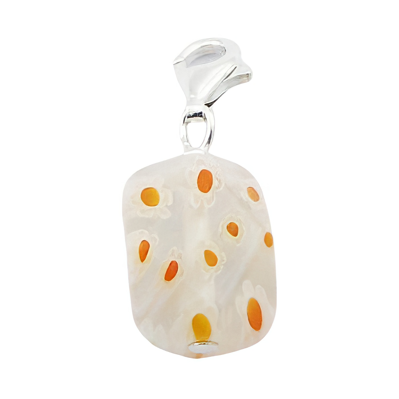 Cuboid murano glass sterling silver charm 