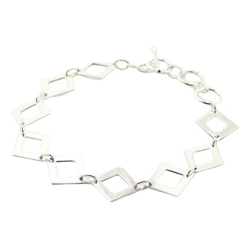 Fashionable sterling silver large link bracelet 