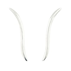 Elegantly curved silver line earrings by BeYindi