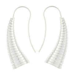 Chic spiral silver drop earrings
