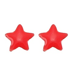 Cute and bright star shape enamel silver earrings