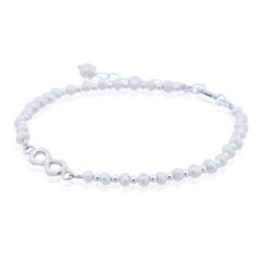 Infinity Freshwater Pearl & Sterling Silver Beads Bracelet 2
