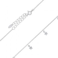 Twinkling Stars 16" Sterling Silver Chain Necklace