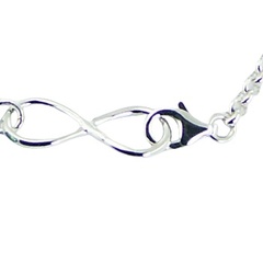 Silver infinity bracelet rolo chain with charms 2
