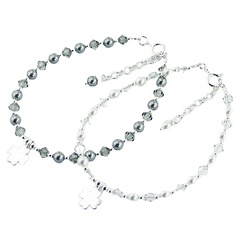 Swarovski crystal pearls bracelet silver lucky clover charm 3