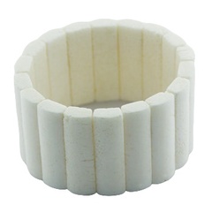 Stretch handmade bracelet with tall white coral columns